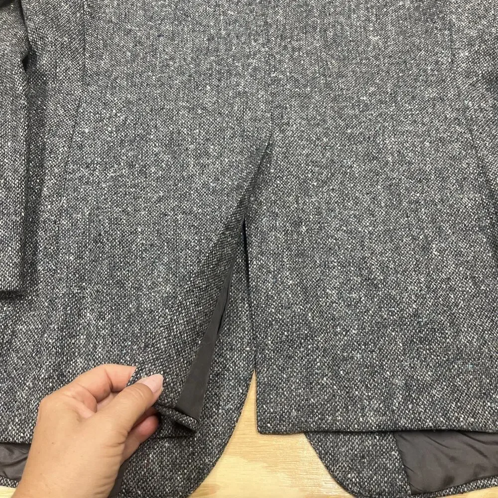Vintage Towncraft Silk Tweed Blazer Sports Jacket Black Gray Size 40L Preppy
